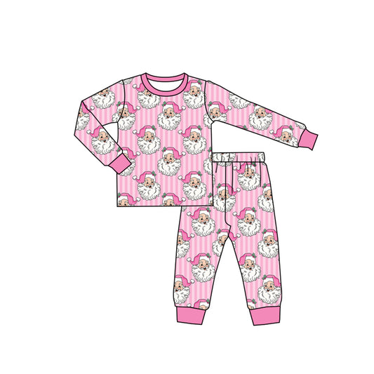 Christmas santa claus long sleeve top matching pants girls outfit preorder