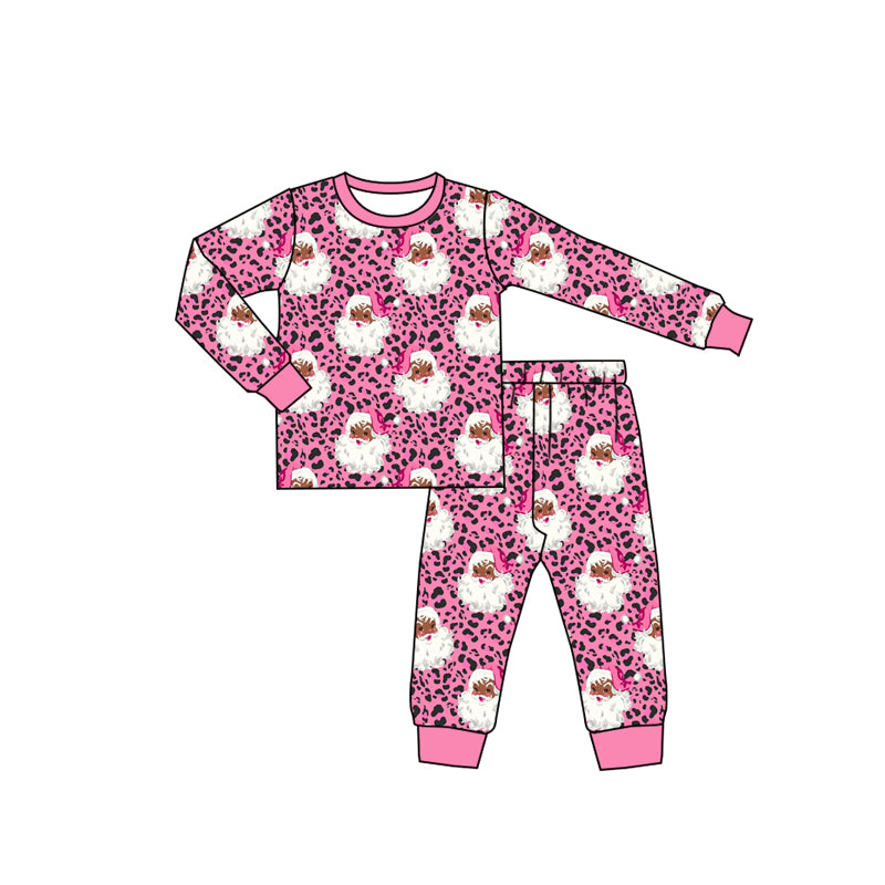 Christmas santa long sleeve top matching pants girls outfit preorder