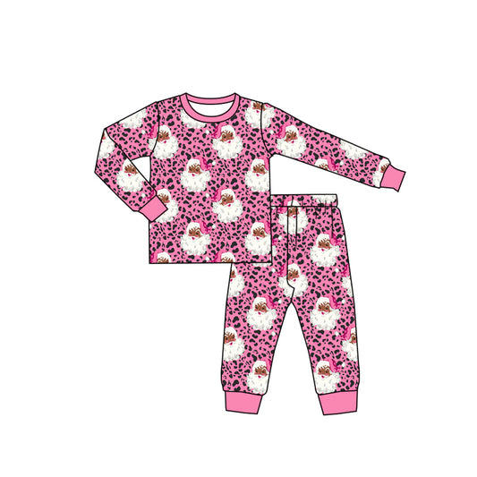 Christmas santa long sleeve top matching pants girls outfit preorder
