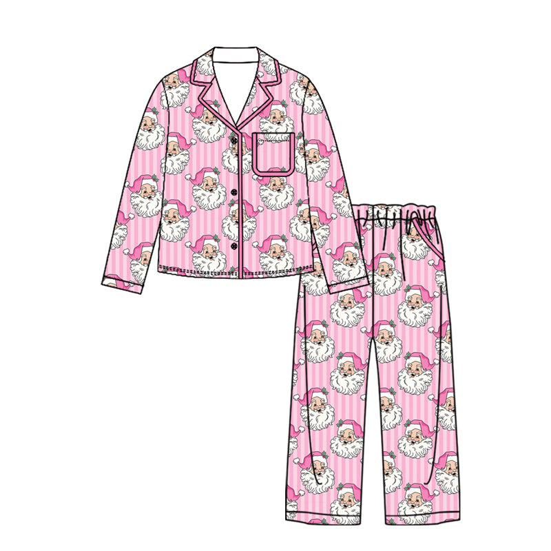 Adult women Christmas santa design long sleeve pajama set preorder