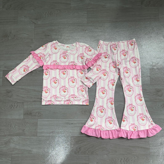 Christmas santa claus long sleeve top matching pants girl outfit preorder