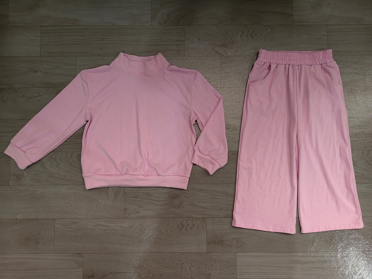 Lavender color long sleeve top matching pants girls outfit preorder
