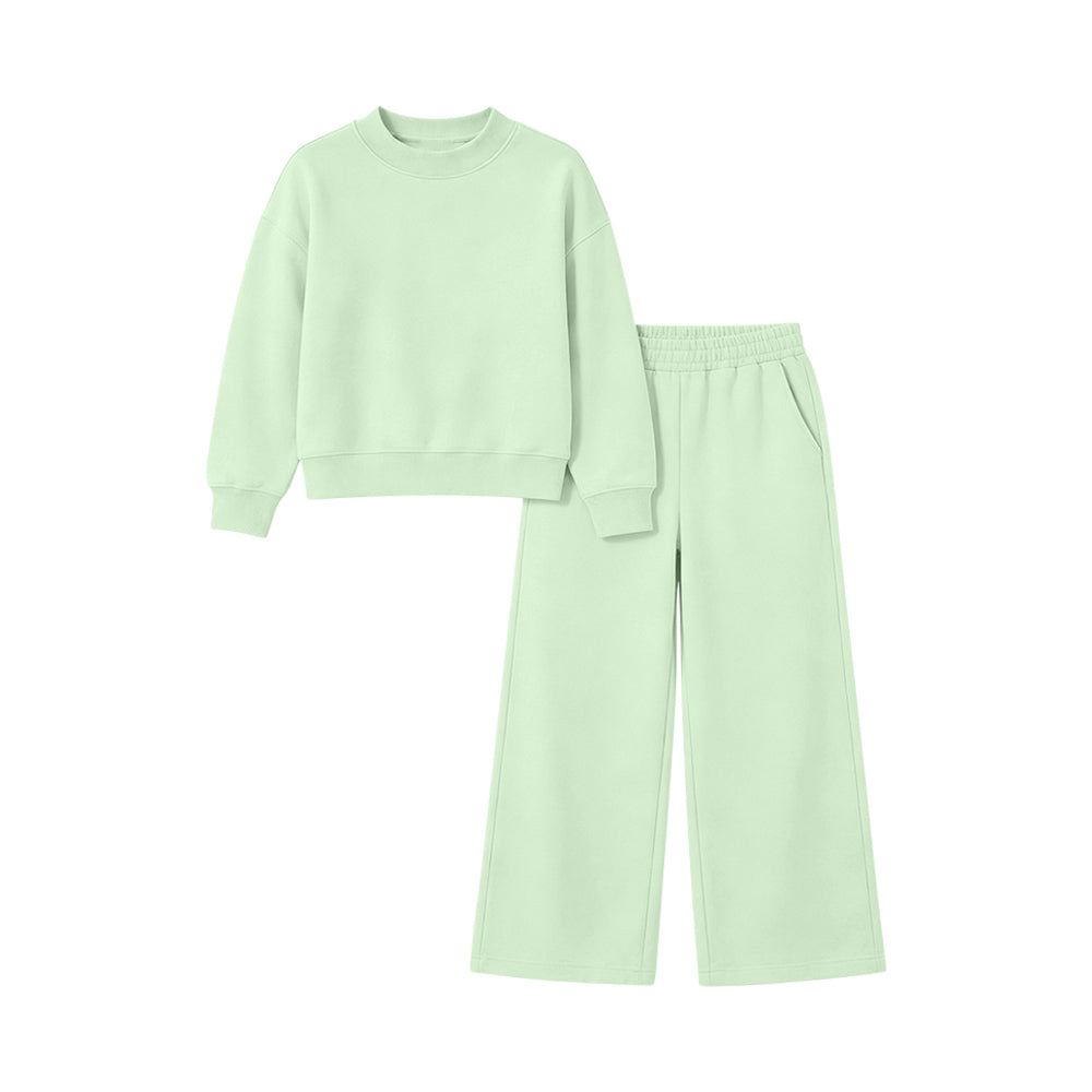 Green color long sleeve top matching pants girls outfit preorder