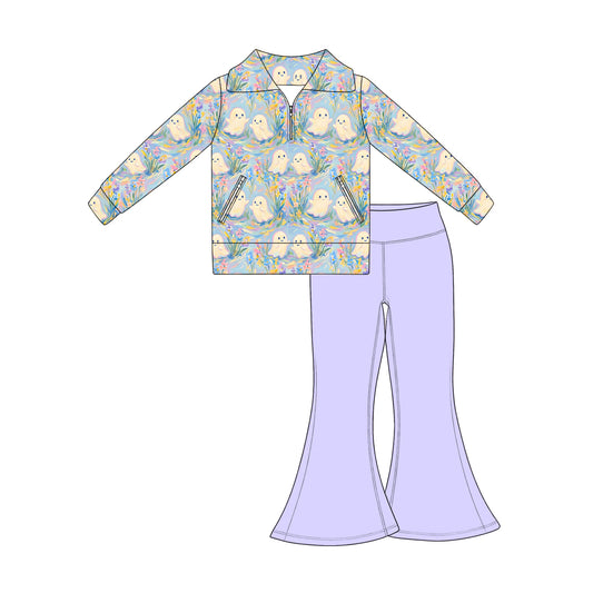 Girls long sleeve Halloween ghost pullover top matching pants fall outfit preorder