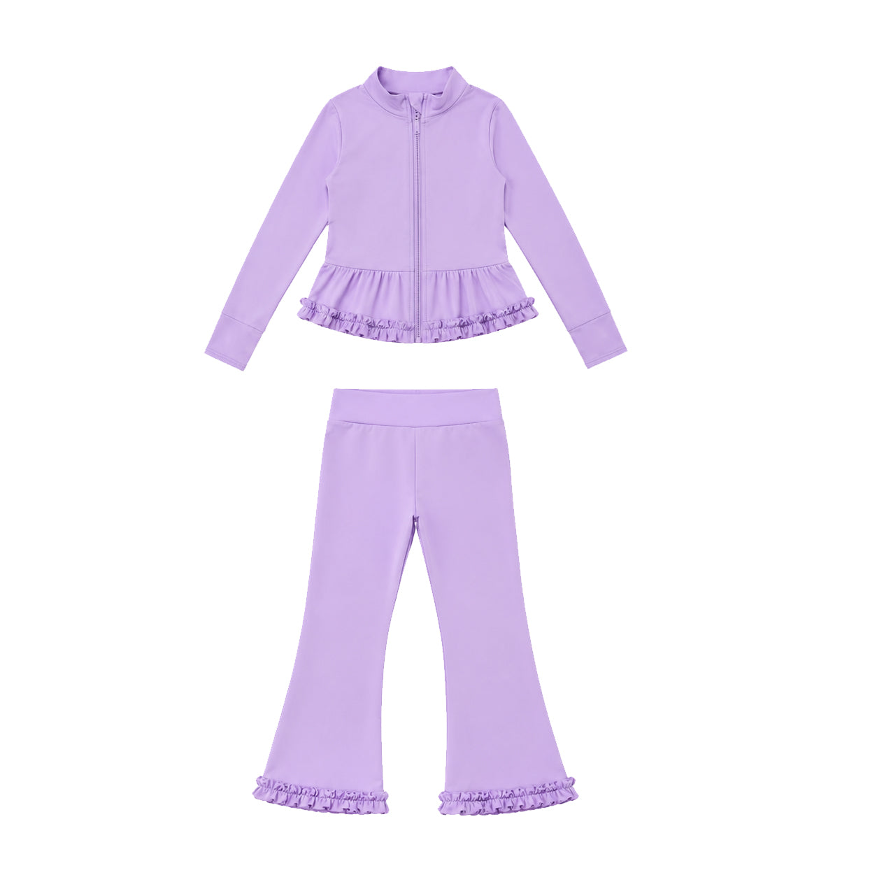 Lavender long sleeve yoga pullover top matching pants girls outfit preorder