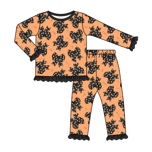 Long sleeve Halloween bow top matching pants wholesale factory price outfit preorder