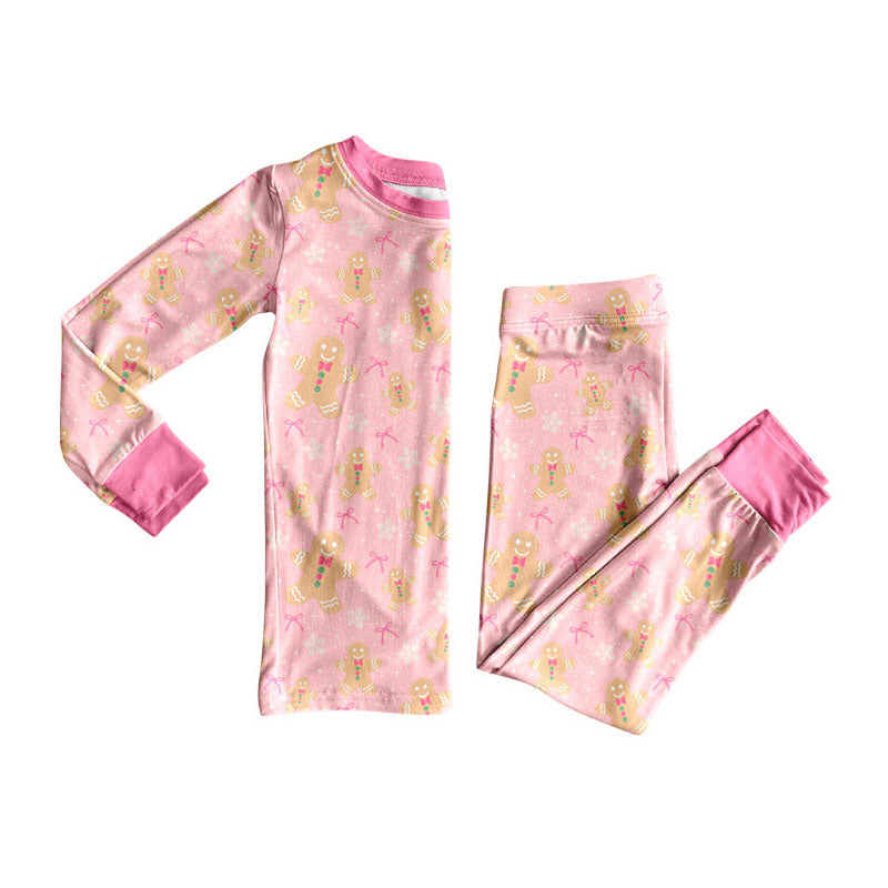 Long sleeve Christmas gingerbread top matching pants girl wholesale factory price outfit preorder