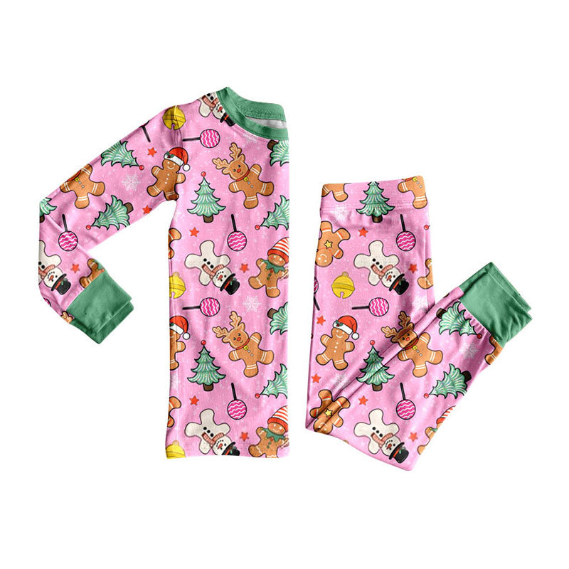 Long sleeve Christmas gingerbread top matching pants girl wholesale factory price outfit preorder