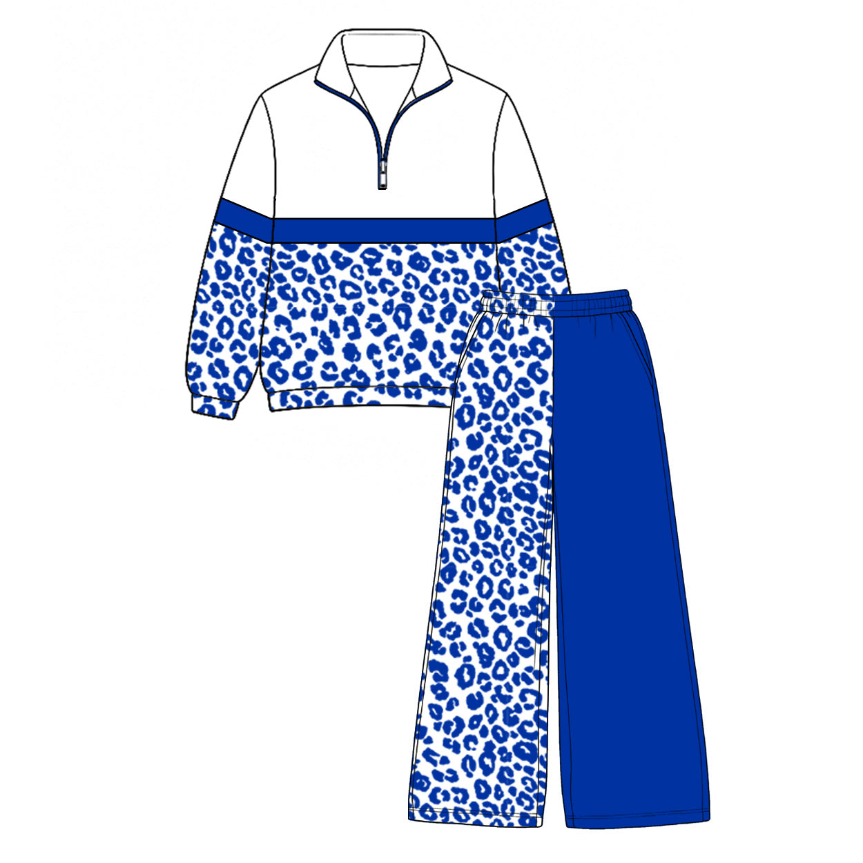 Long sleeve leopard top matching pants girls wholesale factory price outfit preorder