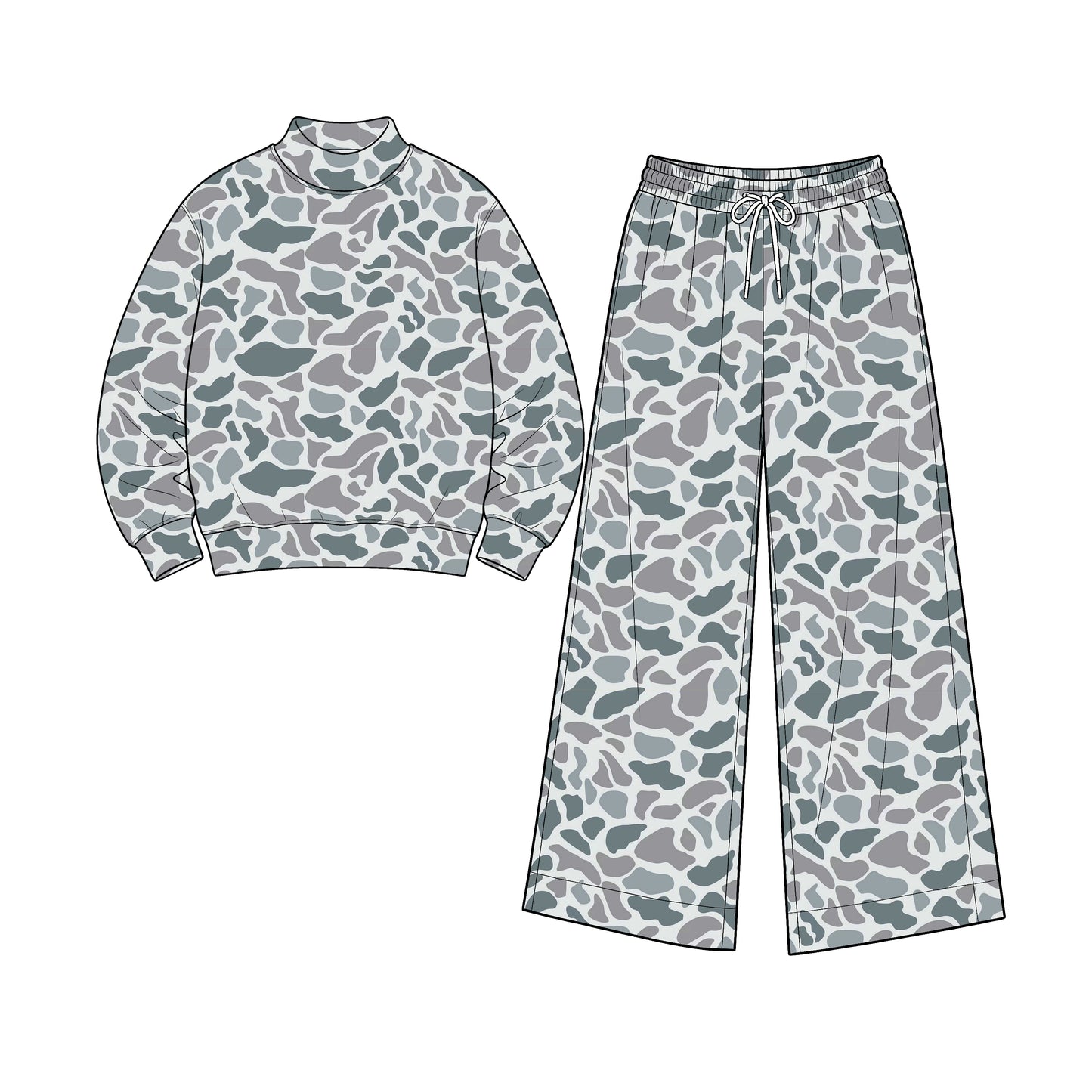 Adult Women light grey camo color long sleeve yoga outfit preorder