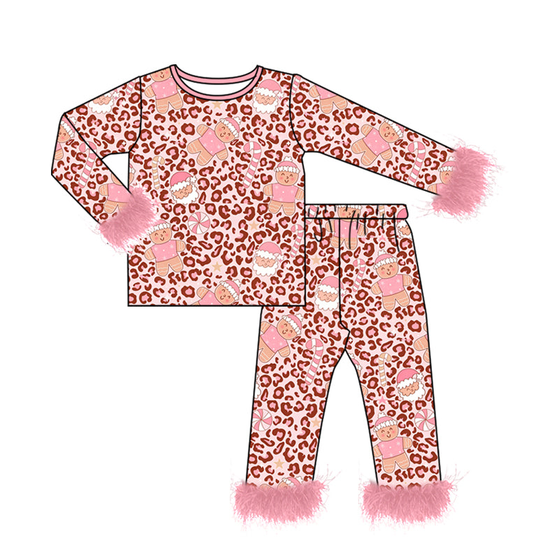 Long sleeve Christmas gingerbread top matching pants girl wholesale factory price clothes preorder