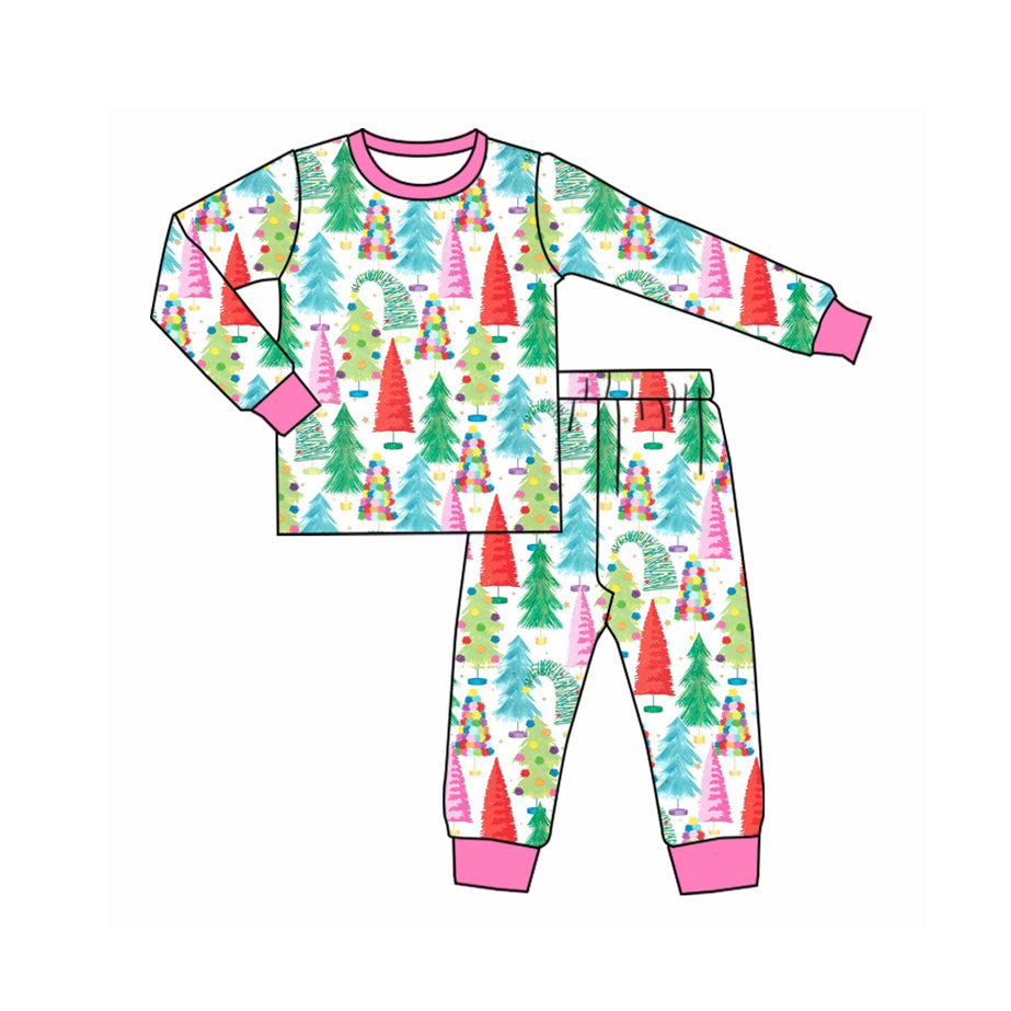 Christmas tree top matching pants girls wholesale factory price outfit preorder