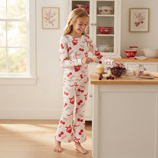 Long sleeve valentines heart top matching pants girl wholesale factory price outfit