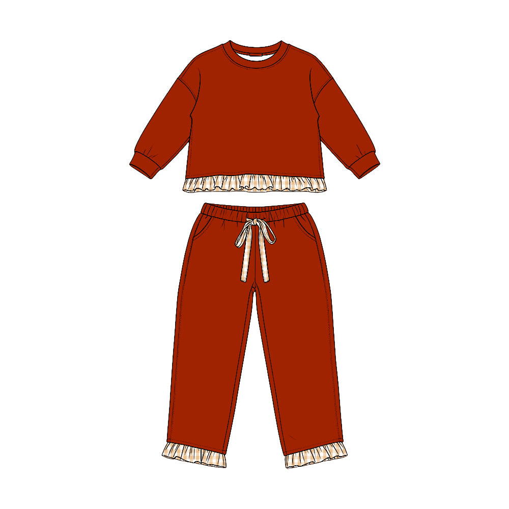 Girl long sleeve sweatshirt top matching pants clothes wholesale kids clothes preorder