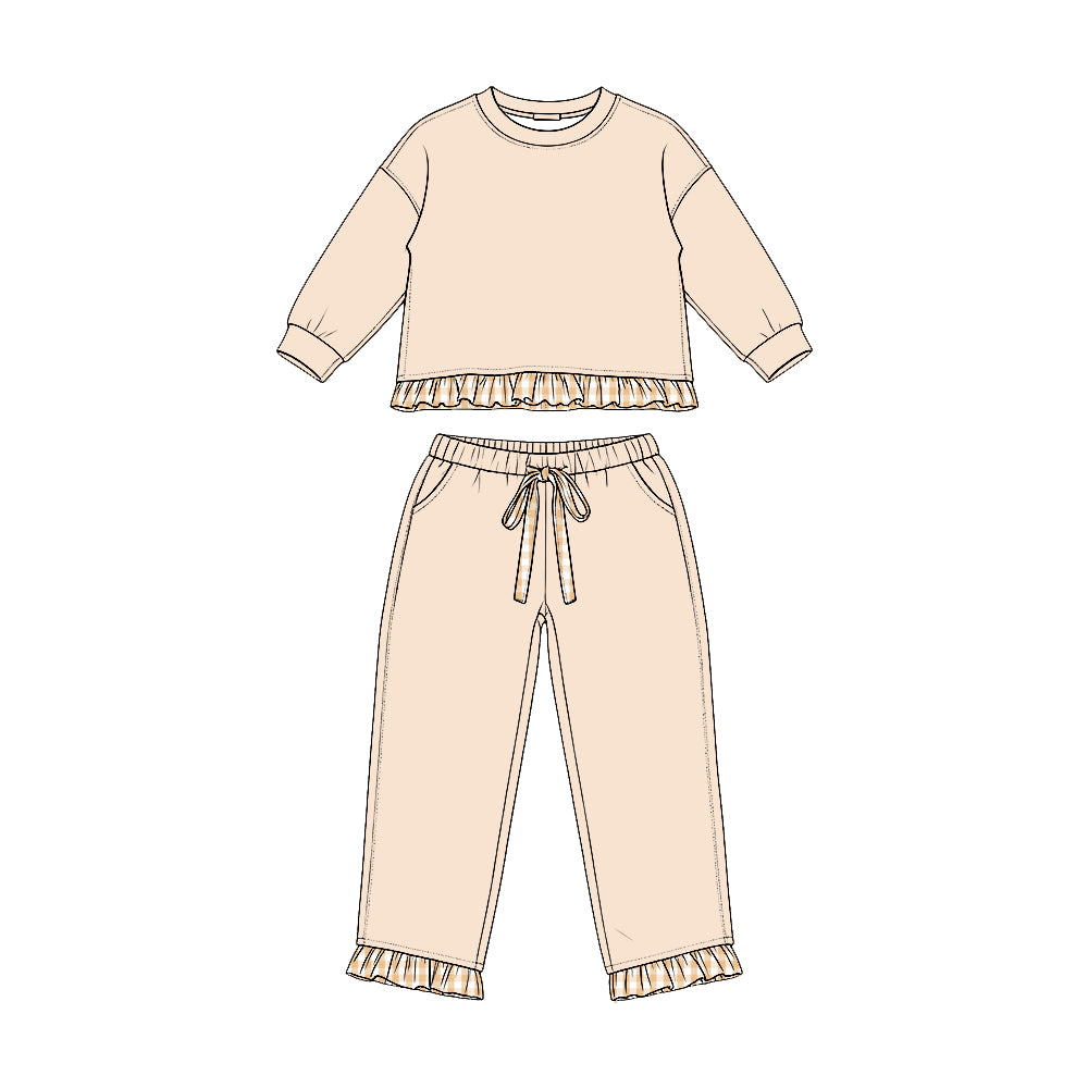 Girl long sleeve sweatshirt top matching pants clothes wholesale kids clothes preorder