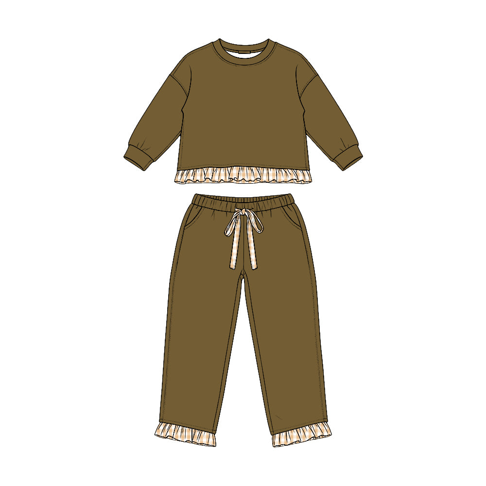 Girl long sleeve sweatshirt top matching pants clothes wholesale kids clothes preorder