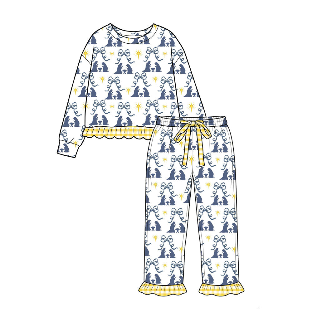 Jesus print long sleeve girls fall season outfit preorder