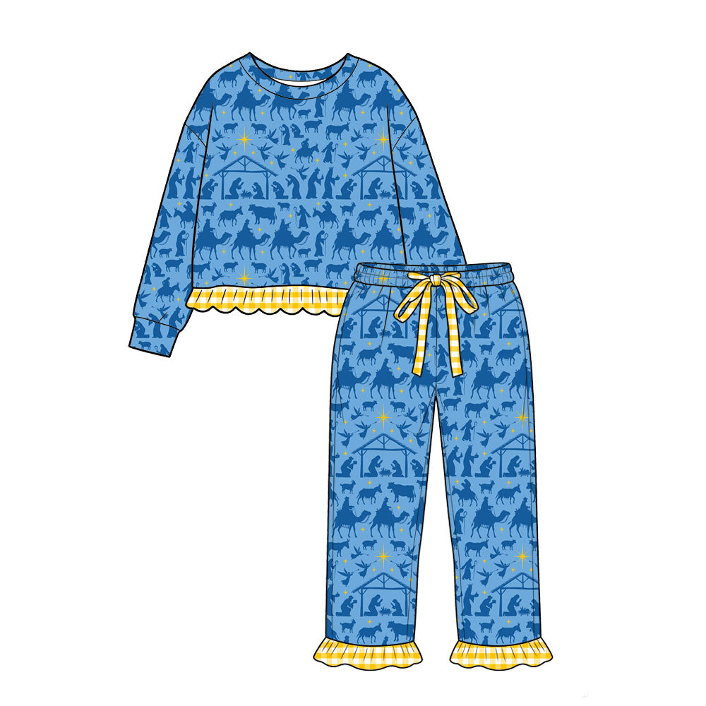 Jesus print long sleeve girls fall season outfit preorder