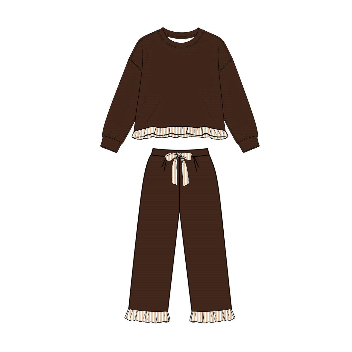 Girl long sleeve sweatshirt top matching pants clothes wholesale kids clothes preorder