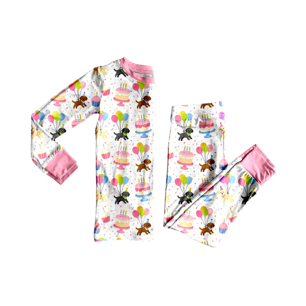 Happy Birthday long sleeve top matching pants girls outfit preorder