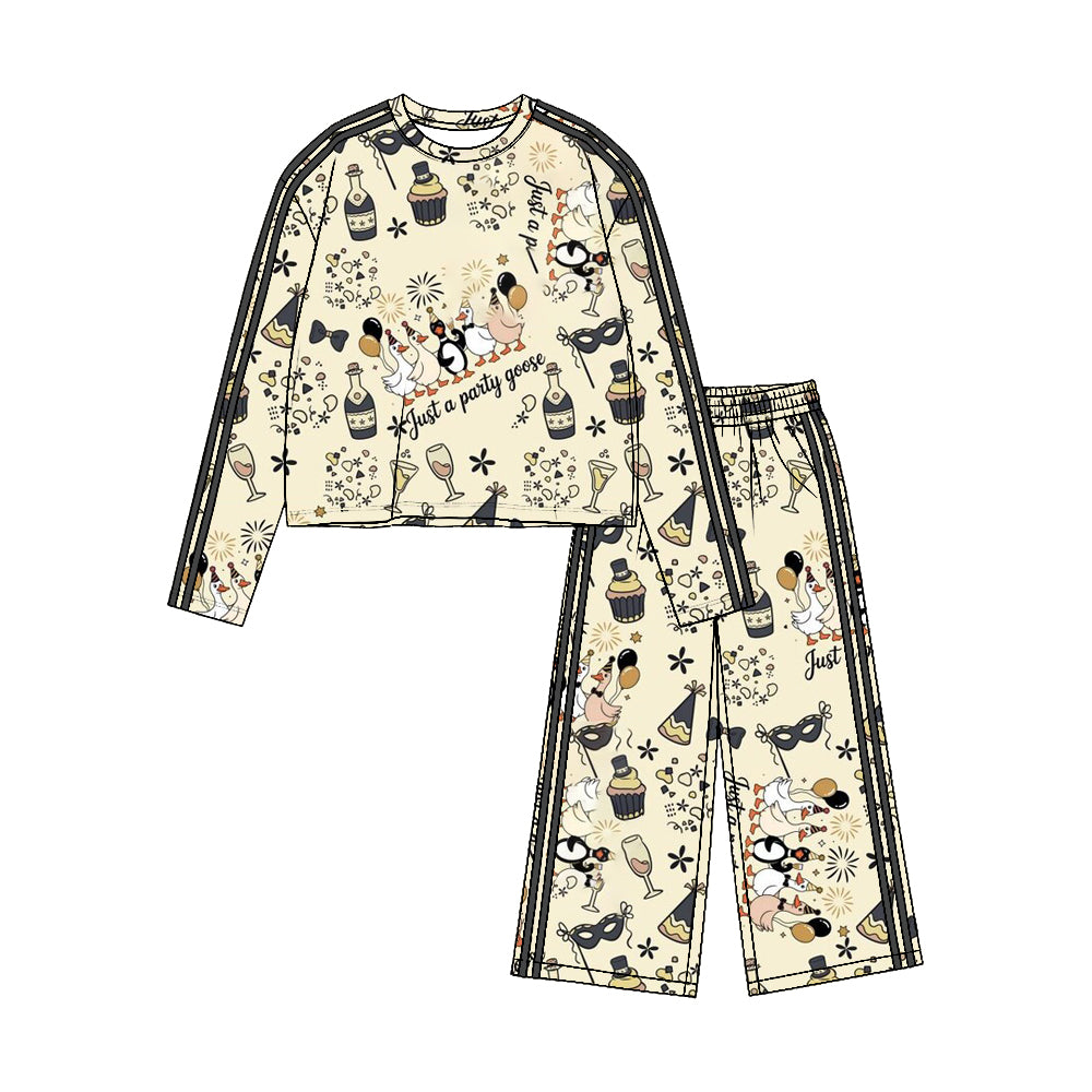 Happy new year long sleeve top matching pants girls fall winter outfit preorder