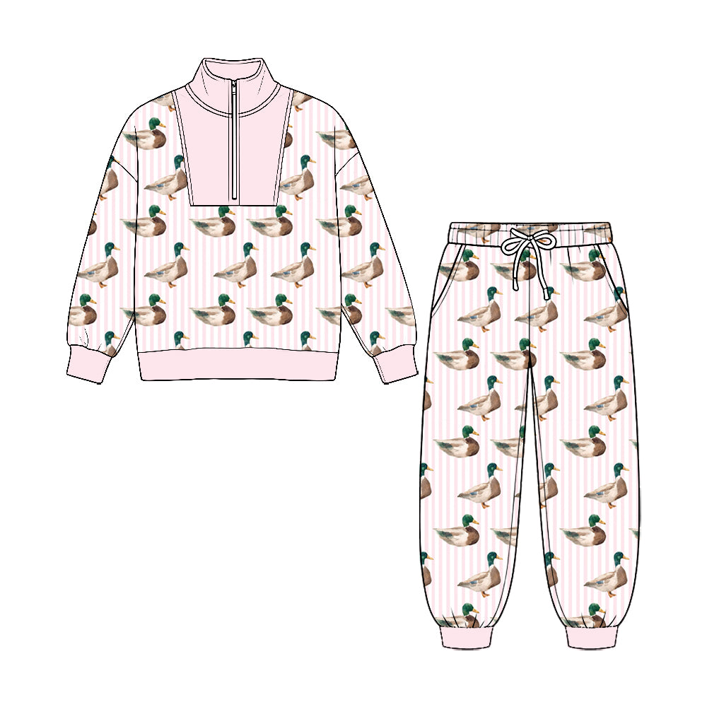 Long sleeve duck pullover  top matching pants fall winter girls outfit preorder