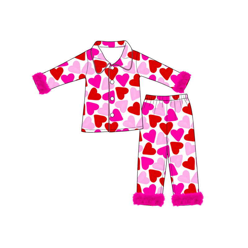 Long sleeve Valentines day button top matching pants fall pajama set preorder