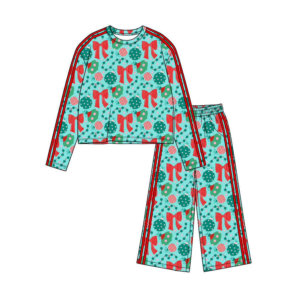 Long sleeve christmas light eggs top matching pants girls clothes preorder