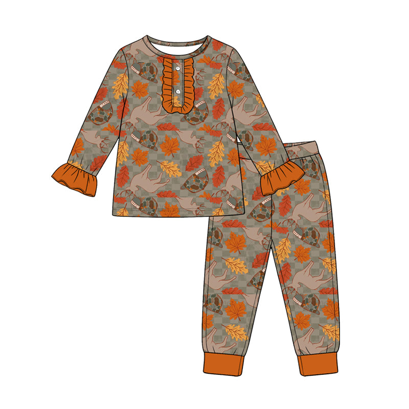 Long sleeve hunting season deer top matching pants girls clothes preorder