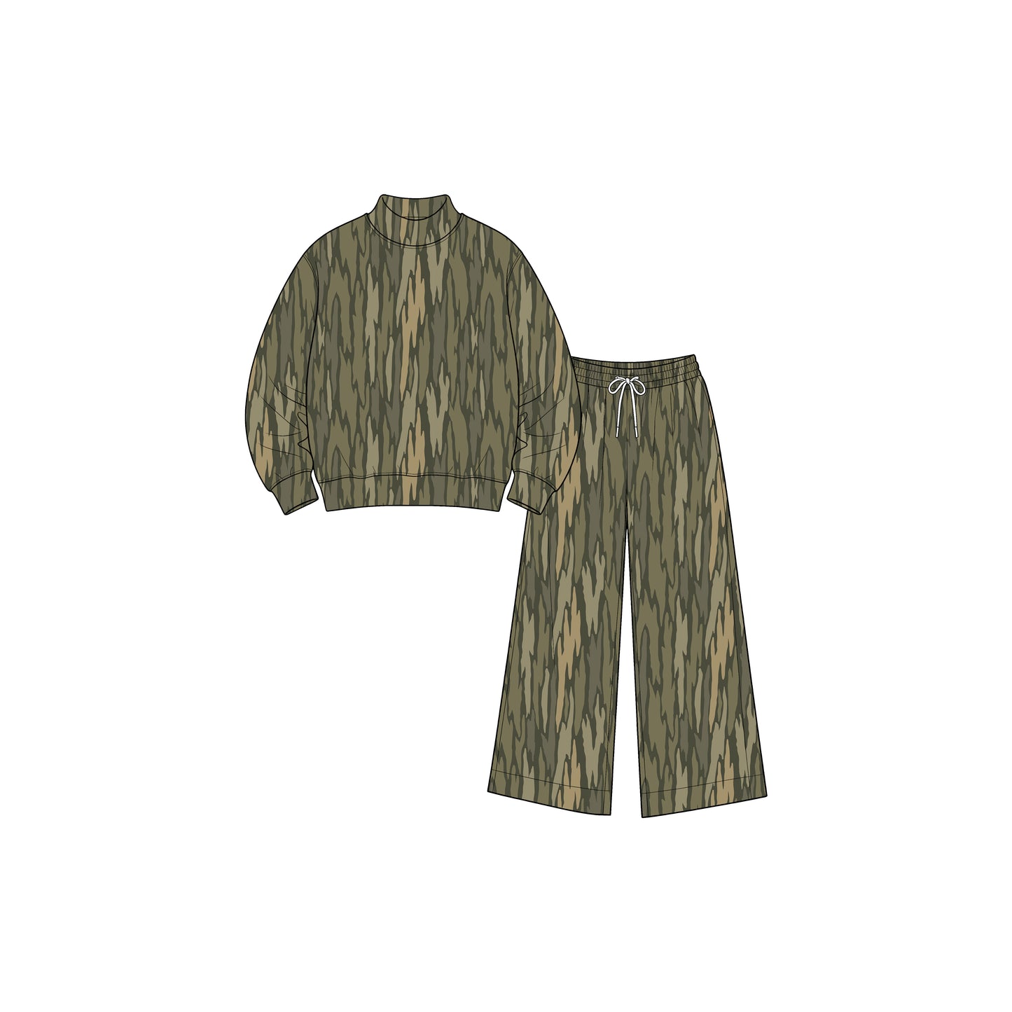 Long sleeve camo top matching pants girls yoga outfit preorder