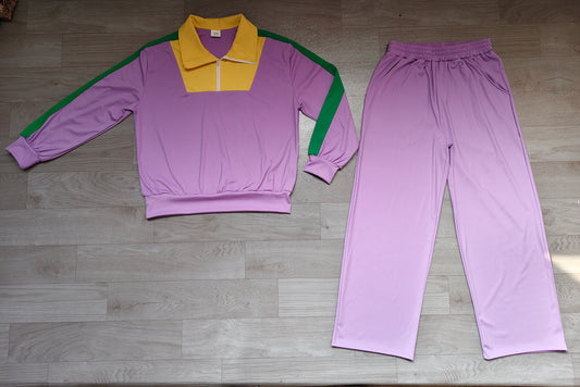 Adult Women Mardi Gras long sleeve top pants yoga outfit preorder