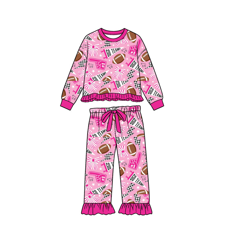Football go team print girls long sleeve matching set outfit preorder