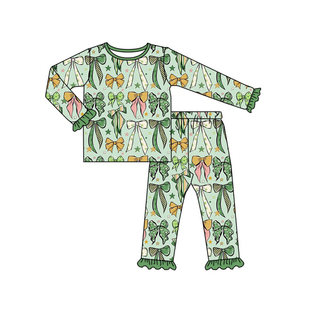Saint Patrick's Day print girls long sleeve top pants set outfit preorder