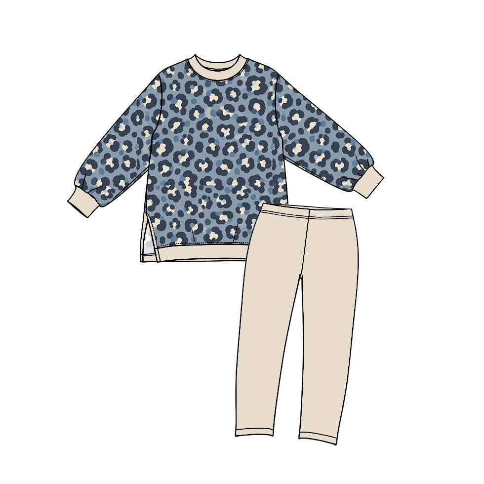 Long sleeve leopard top matching legging girls yoga outfit preorder