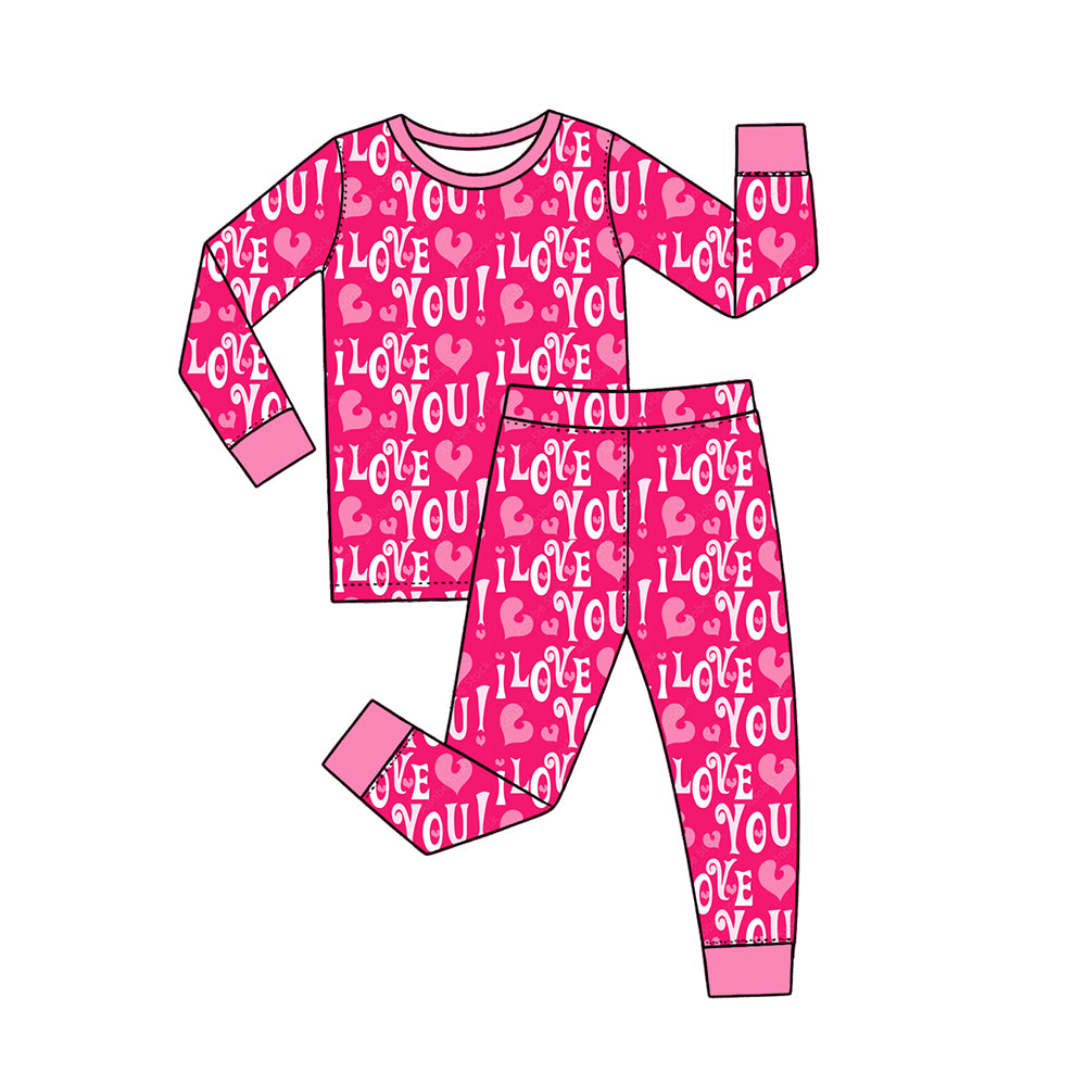 Valentines day heart print girl long sleeve outfit preorder