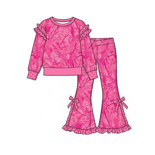 Valentines day camo print girl long sleeve outfit preorder