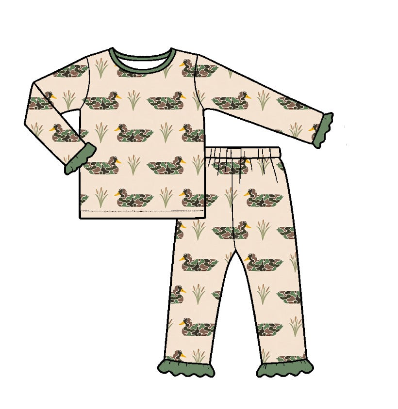 Camo duck print boy long sleeve outfit preorder