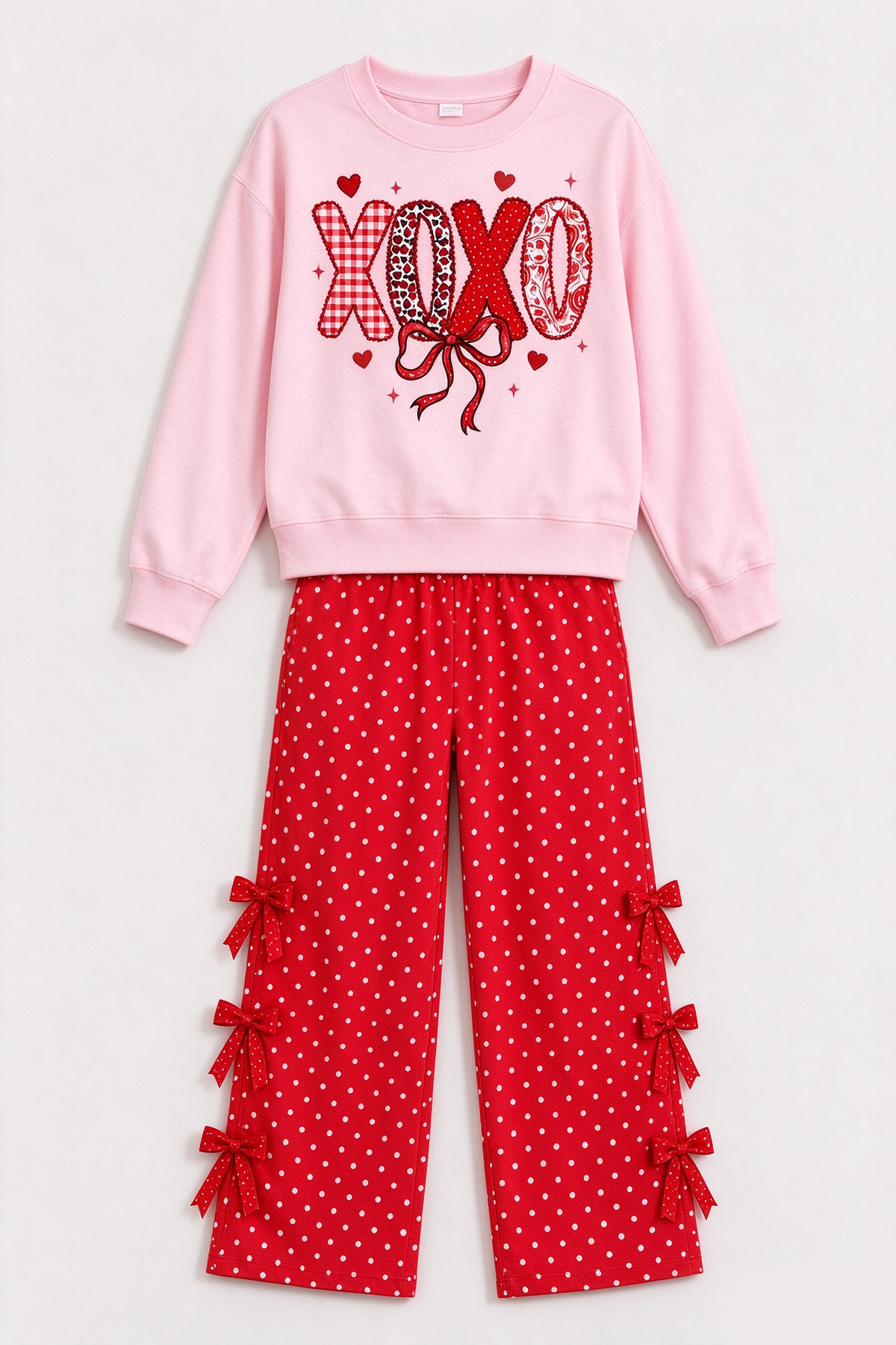 Valentines day XOXO print girl long sleeve outfit preorder