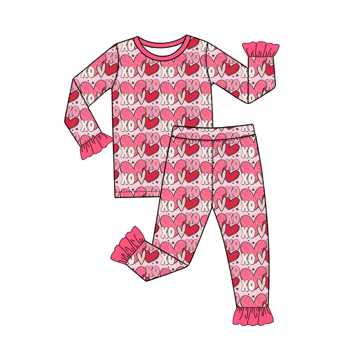 Valentines day girl long sleeve outfit preorder