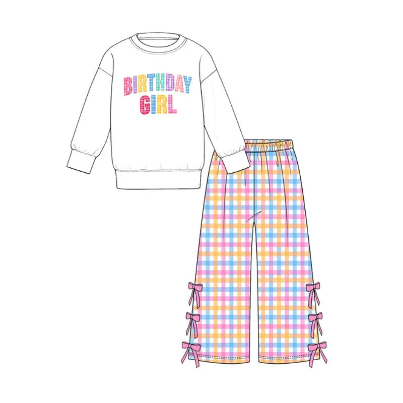 Birthday day design long sleeve top pants outfit preorder