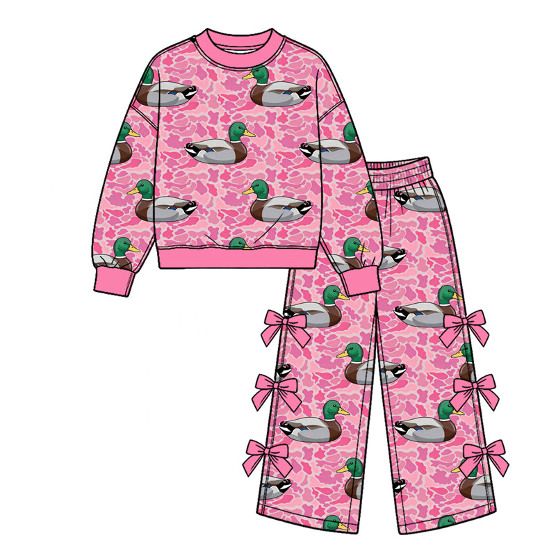 Duck camo design girls long sleeve top pants outfit preorder