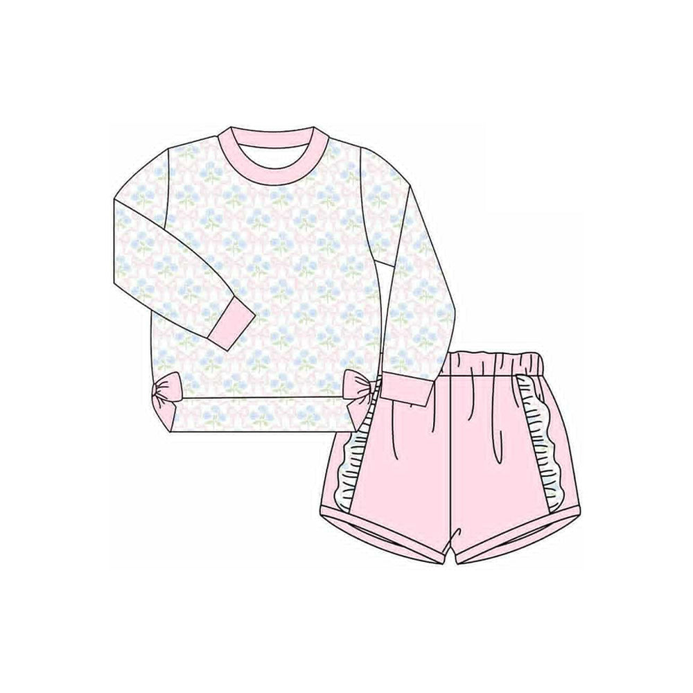 Girls floral top matching shorts outfit  preorder