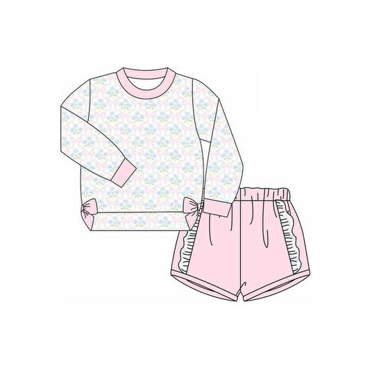 Girls floral top matching shorts outfit  preorder