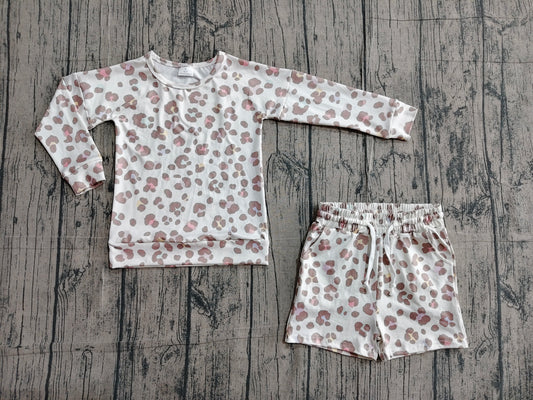 Leopard top matching shorts girls outfit preorder