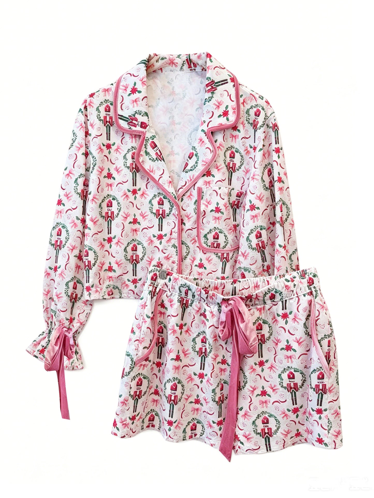 Adult women Christmas soldier design short sleeve pajama set preorder