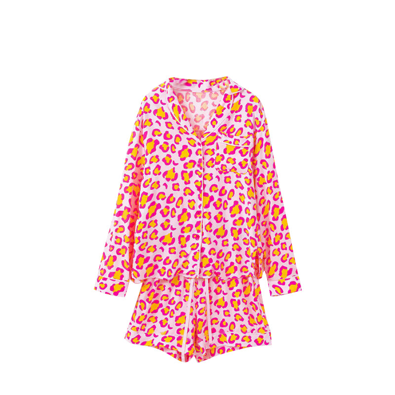 Adult women cheetah design short sleeve pajama set preorder