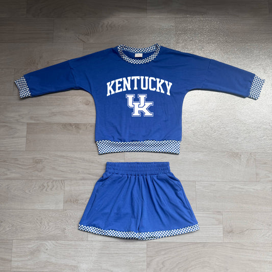 KENTUCKY long sleeve pullover vinyl top matching shorts girls outfit preorder