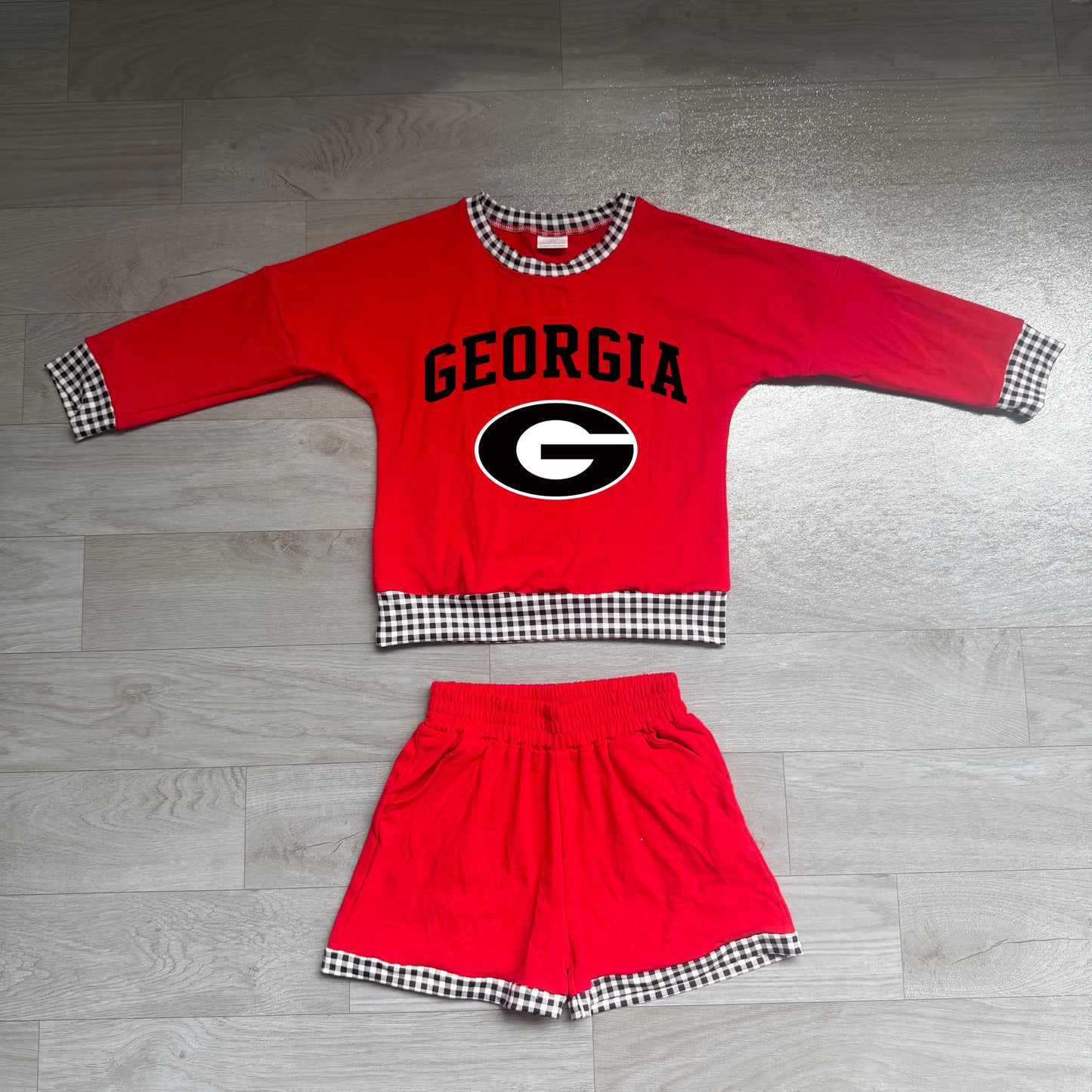GEORGIA long sleeve pullover vinyl top matching shorts girls outfit preorder