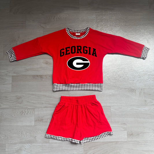 GEORGIA long sleeve pullover vinyl top matching shorts girls outfit preorder