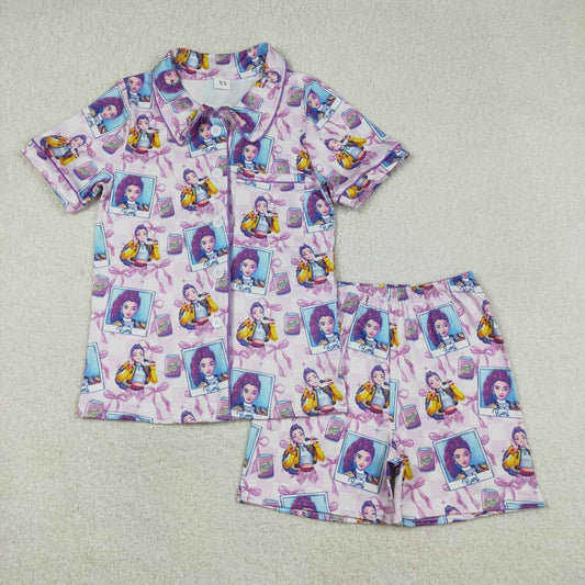 Adult women movie design short sleeve pajama set